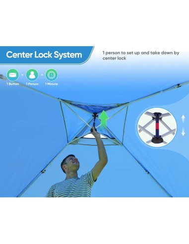 Carpa Plegable Quictent 10x10 con Techo Reflectante Azul