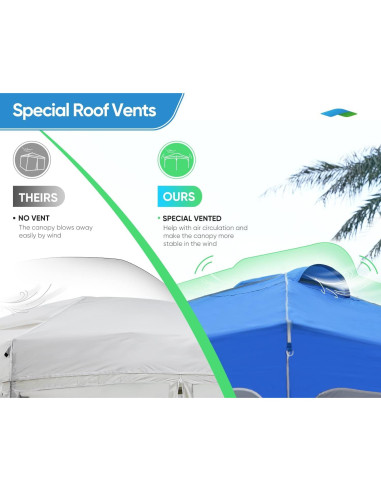 Carpa Plegable Quictent 10x10 con Techo Reflectante Azul