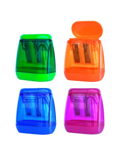 Sacapuntas Manual Doble Orificio Jaokiy 4 Colores 5x4cm