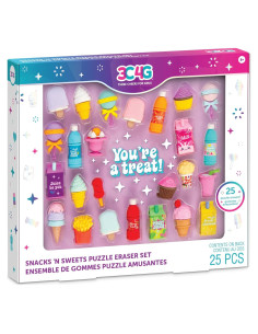 Set de Gomas de Borrar 3D Make It Real - Snacks y Dulces - 25 Piezas