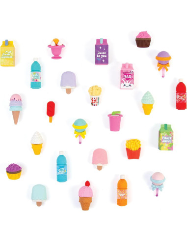 Set de Gomas de Borrar 3D Make It Real - Snacks y Dulces - 25 Piezas