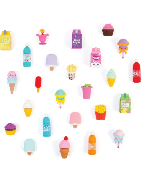 Set de Gomas de Borrar 3D Make It Real - Snacks y Dulces - 25 Piezas