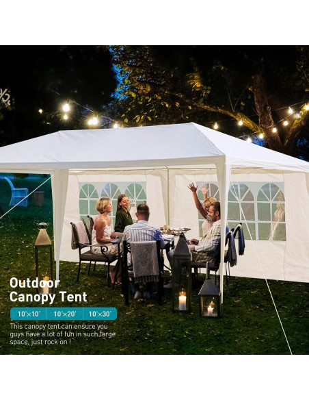 Carpa de Fiesta 3x6m ANTSKU Blanca con Paredes Laterales