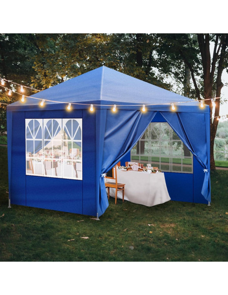 Carpa de Fiesta 3.05x3.05m ANTSKU Azul con 4 Paredes