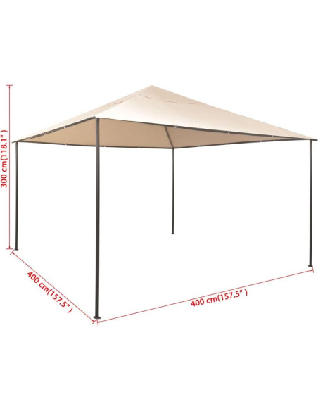 Gazebo Pabellón MINERWALL 4x4m Beige Resistente al Agua