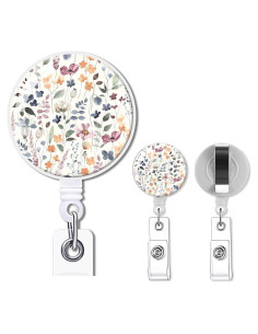 Paquete de 2 Portabolsas Retráctiles Quohet - Flores Acuareladas