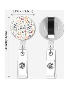 Paquete de 2 Portabolsas Retráctiles Quohet - Flores Acuareladas 2