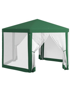 Carpa de Fiesta Hexagonal Outsunny 3.94x3.41m Verde con Malla