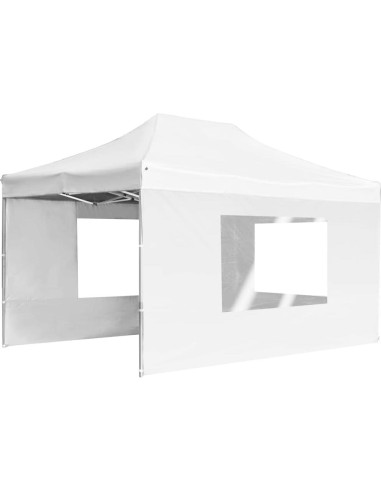 Carpa de Fiesta Plegable YELWHI 4.3x3m Blanca con Paneles