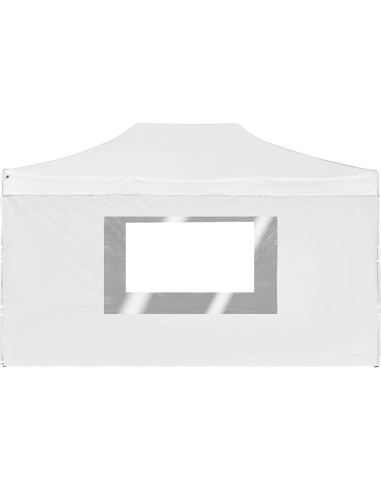 Carpa de Fiesta Plegable YELWHI 4.3x3m Blanca con Paneles