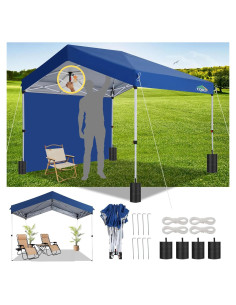 Carpa Plegable COBIZI 10x10m Azul Oscuro Impermeable UV