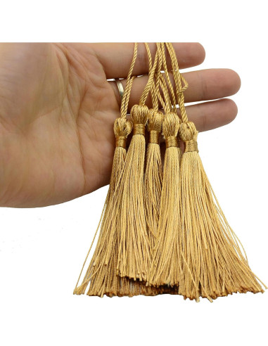 100 Borlas de Seda 13cm Makhry para Manualidades DIY Champán