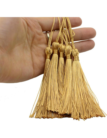 100 Borlas de Seda 13cm Makhry para Manualidades DIY Champán 100 Borlas de Seda 13cm Makhry para Manualidades DIY Champán