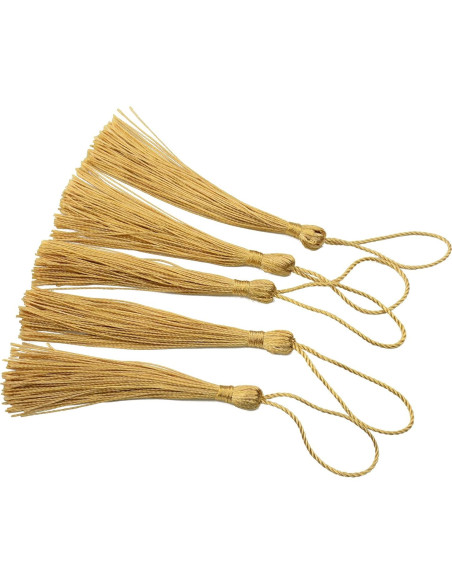 100 Borlas de Seda 13cm Makhry para Manualidades DIY Champán 100 Borlas de Seda 13cm Makhry para Manualidades DIY Champán