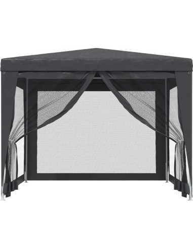 Carpa de Fiesta GROSERY 3x3m con 4 Paredes de Malla Antracita