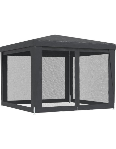 Carpa de Fiesta GROSERY 3x3m con 4 Paredes de Malla Antracita