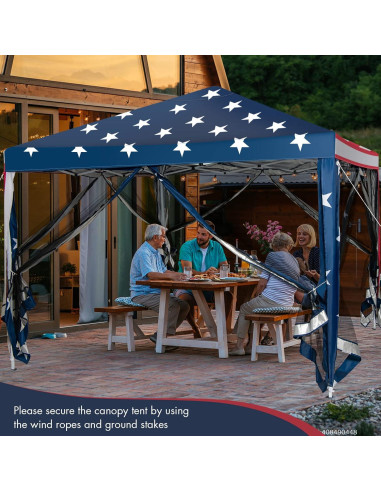 Carpa Plegable Tangkula 10x10 Pies con Malla y Altura Ajustable