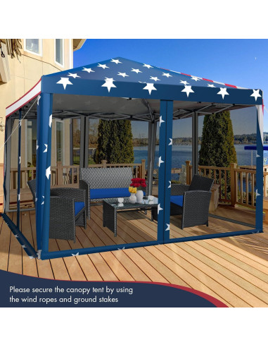 Carpa Plegable Tangkula 10x10 Pies con Malla y Altura Ajustable