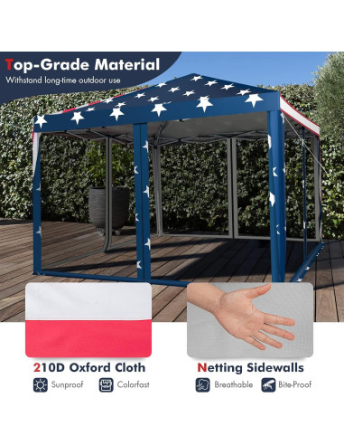 Carpa Plegable Tangkula 10x10 Pies con Malla y Altura Ajustable