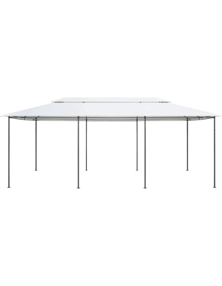 Gazebo Blanco YELWHI 600x297 cm Resistente a UV Fácil Montaje