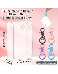 Honeydak 4 Fundas Transparentes PVC con Llavero Colorido 2