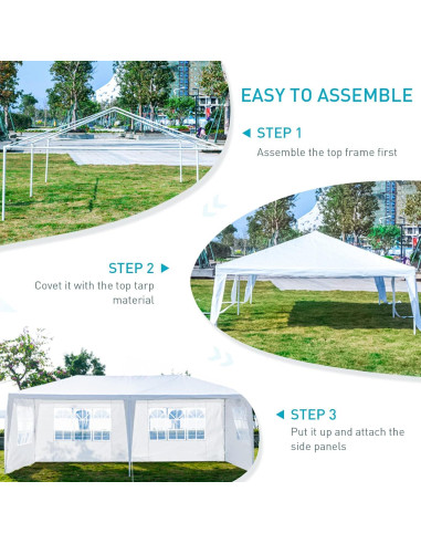 Carpa de Fiesta 3x6 m ANTSKU con 4 Paredes Removibles