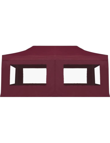 Carpa de Fiesta Plegable KCCKOM 5.8x3m Rojo Vino con Paneles