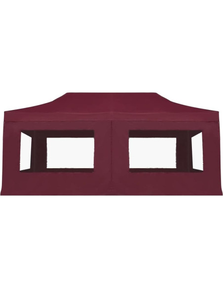Carpa de Fiesta Plegable KCCKOM 5.8x3m Rojo Vino con Paneles
