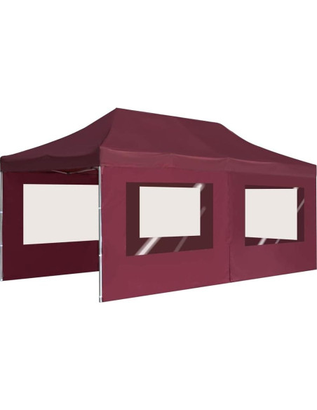 Carpa de Fiesta Plegable KCCKOM 5.8x3m Rojo Vino con Paneles