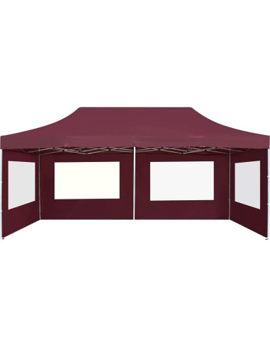 Carpa de Fiesta Plegable KCCKOM 5.8x3m Rojo Vino con Paneles