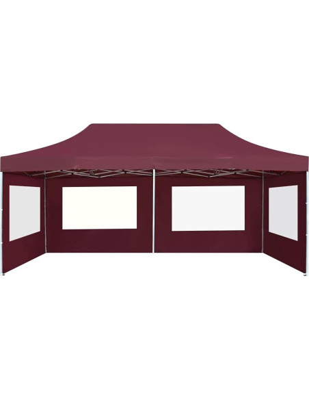 Carpa de Fiesta Plegable KCCKOM 5.8x3m Rojo Vino con Paneles