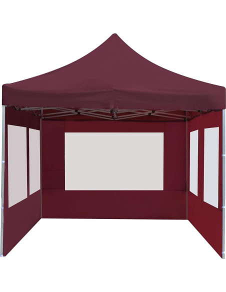 Carpa de Fiesta Plegable KCCKOM 5.8x3m Rojo Vino con Paneles