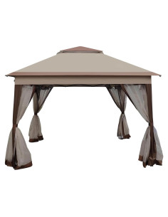 Carpa Gazebo Plegable Leoglint 3x3m con Red Desmontable