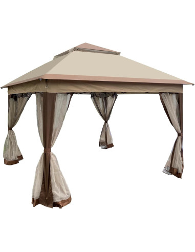 Carpa Gazebo Plegable Leoglint 3x3m con Red Desmontable