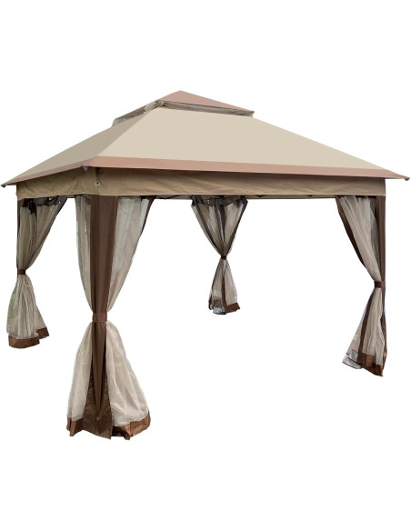 Carpa Gazebo Plegable Leoglint 3x3m con Red Desmontable