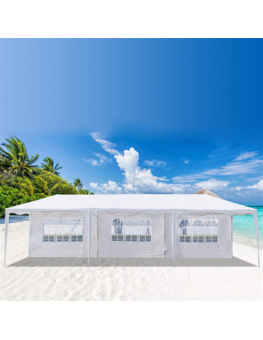 Toldo Gazebo 3x9m ROXTAK con 5 Paredes Laterales Desmontables