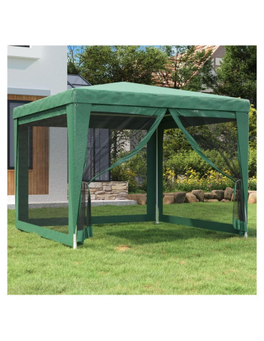 Carpa de Fiesta MINERWALL 3x3m con 4 Paredes de Malla Verde