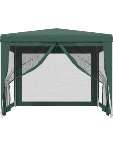 Carpa de Fiesta MINERWALL 3x3m con 4 Paredes de Malla Verde