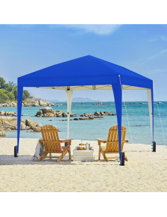 Carpa Plegable 12x12 Yaheetech Azul Impermeable con Paredes 2