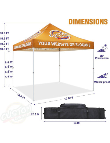 Carpa Publicitaria Personalizada EAGLE PEAK 3x3m con Logo