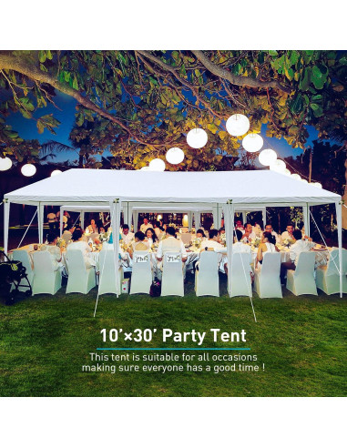 Carpa Grande 10x30 ANTSKU Blanca Impermeable para Eventos