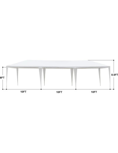 Carpa Grande 10x30 ANTSKU Blanca Impermeable para Eventos