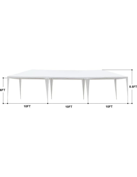 Carpa Grande 10x30 ANTSKU Blanca Impermeable para Eventos
