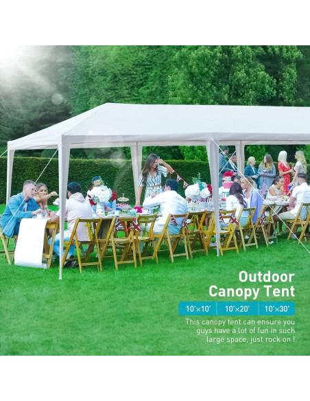 Carpa Grande 10x30 ANTSKU Blanca Impermeable para Eventos