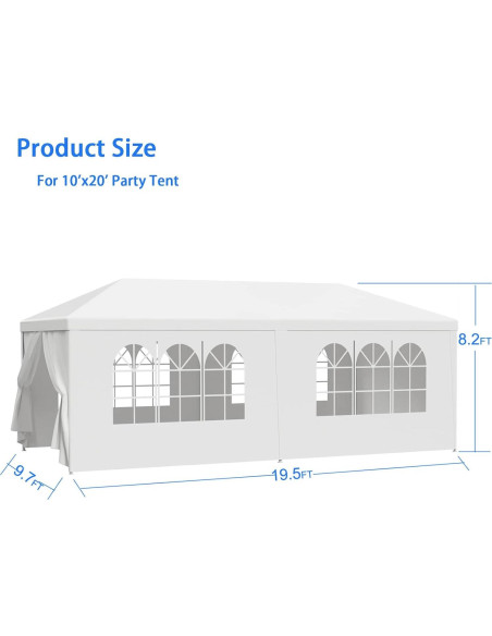Carpa para Fiestas KUIKUI 3x6m con 6 Paredes Laterales