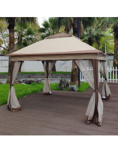 Gazebo Plegable Cattino 3.30x3.30 m con Mosquitera Desmontable 2