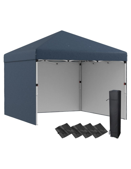 Carpa Plegable 3 Paredes QiMaieeUSA 10x10m Azul Ajustable