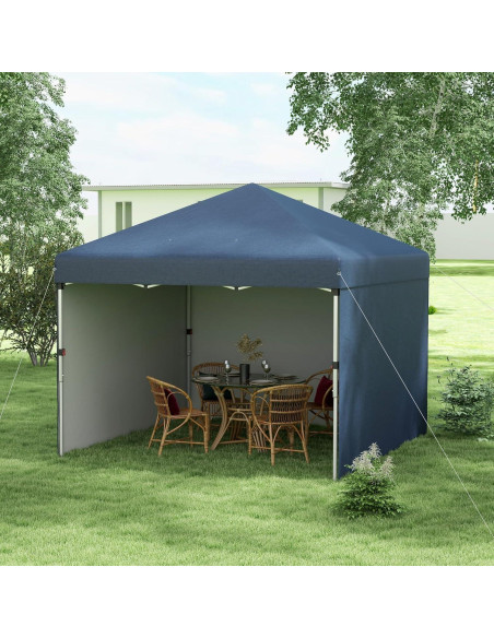 Carpa Plegable 3 Paredes QiMaieeUSA 10x10m Azul Ajustable