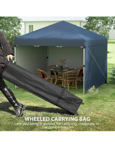 Carpa Plegable 3 Paredes QiMaieeUSA 10x10m Azul Ajustable