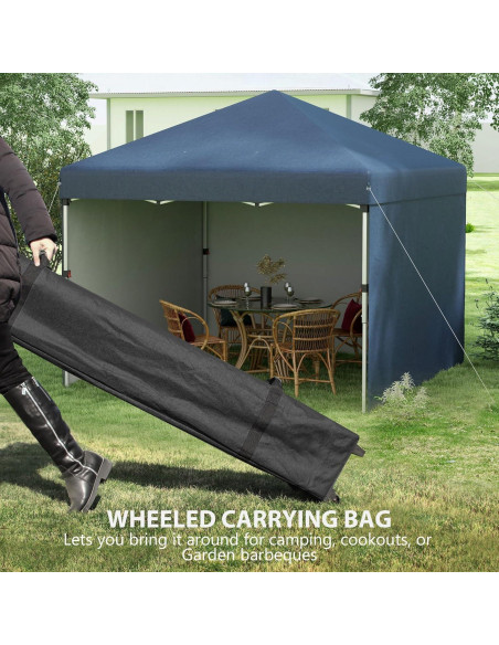 Carpa Plegable 3 Paredes QiMaieeUSA 10x10m Azul Ajustable